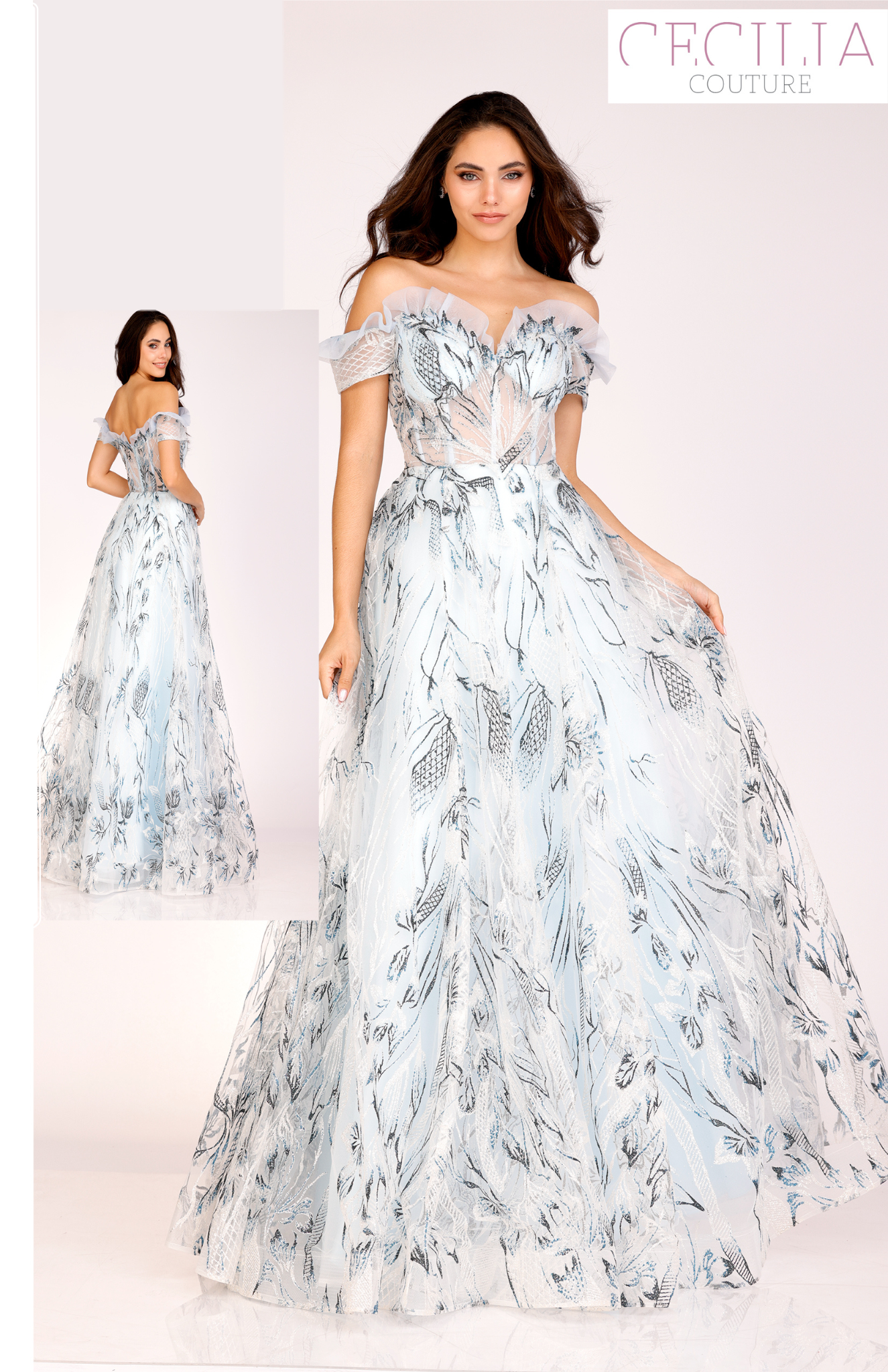 Cecilia Couture 1564 Sky Blue Prom Dress
