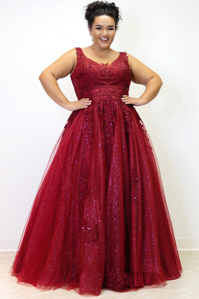 Sydney's Closet 7358 Wine Prom Dress