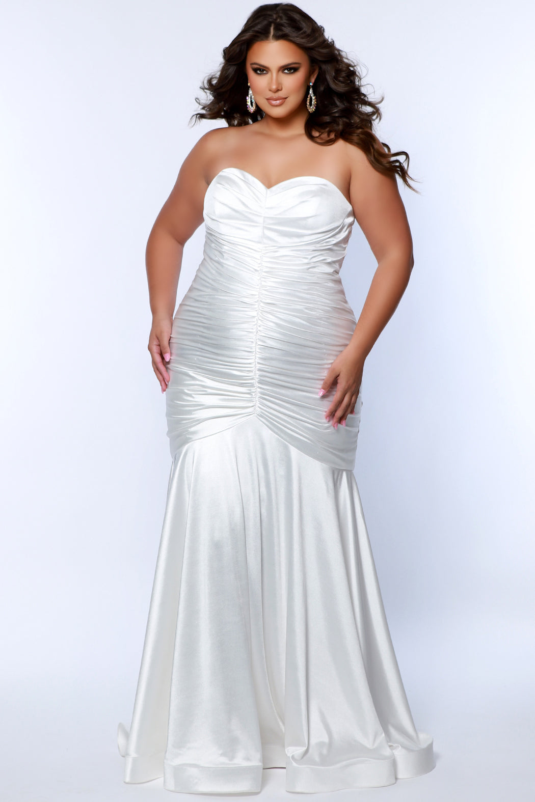 Sydney's Closet 7364 White Prom Dress