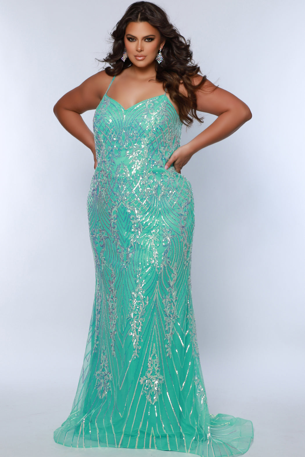 Sydney's Closet 7366 Mint Prom Dress