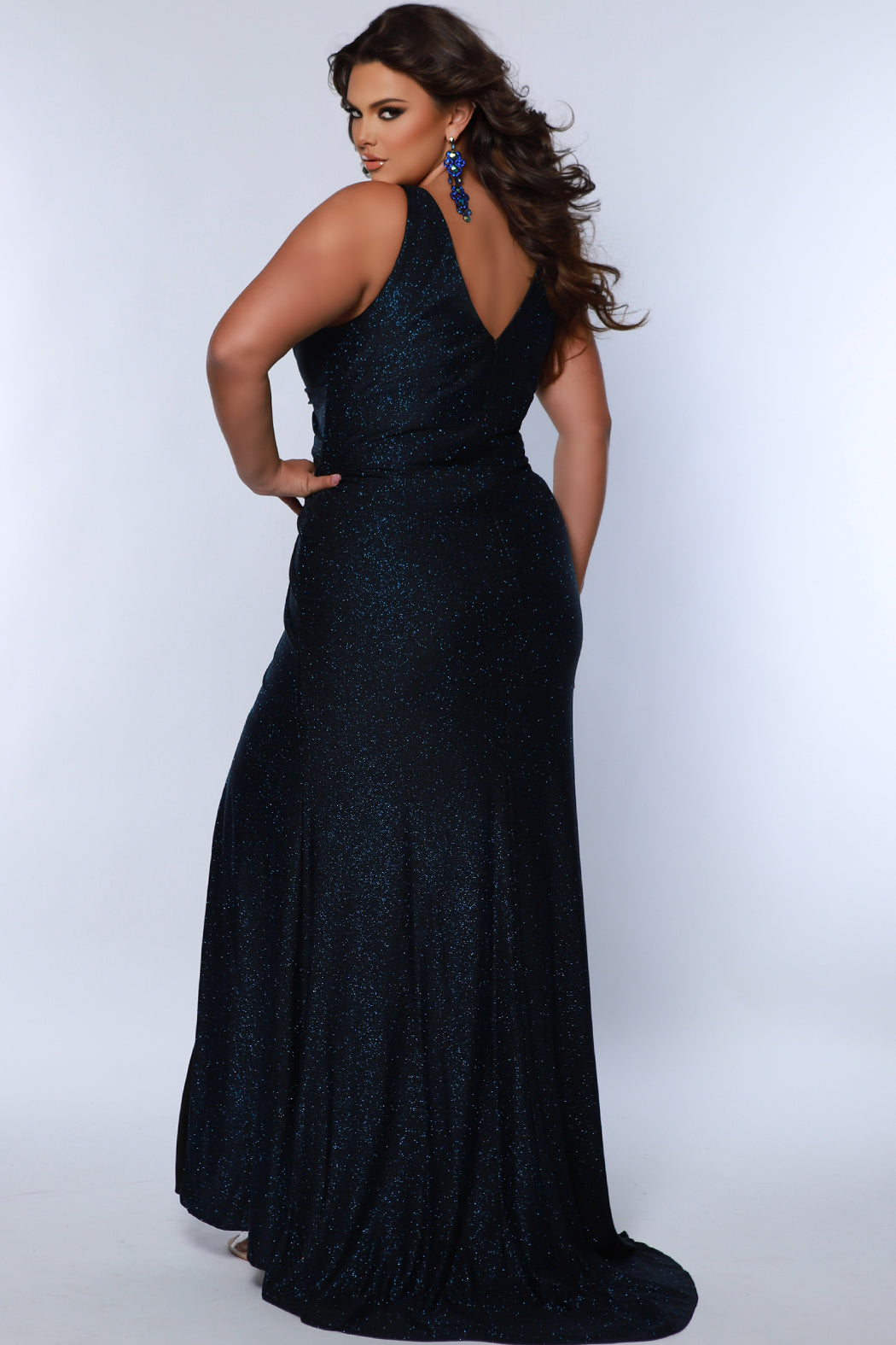 Sydney's Closet 7376 Blue/Black Prom Dress