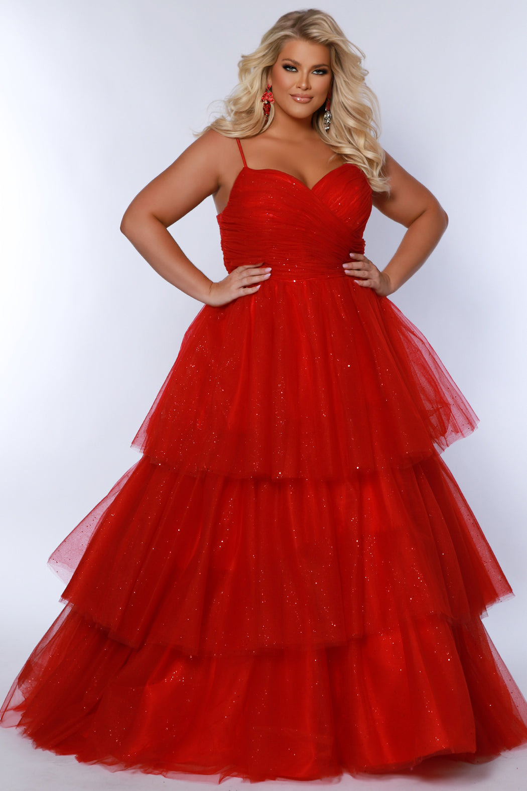 Sydney's Closet 7392 Red Prom Dress