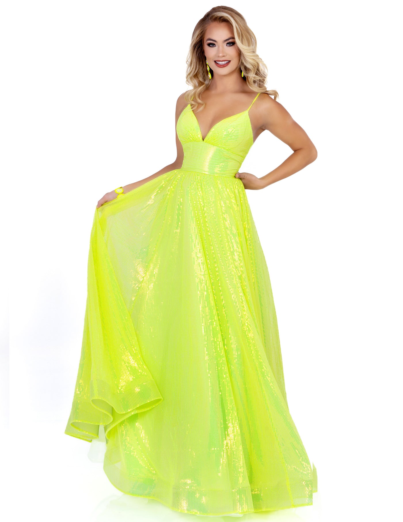Cecilia Couture 1500 Lemon Lime Prom Dress