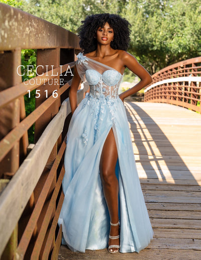 Cecilia Couture 1516 Sky Blue Prom Dress