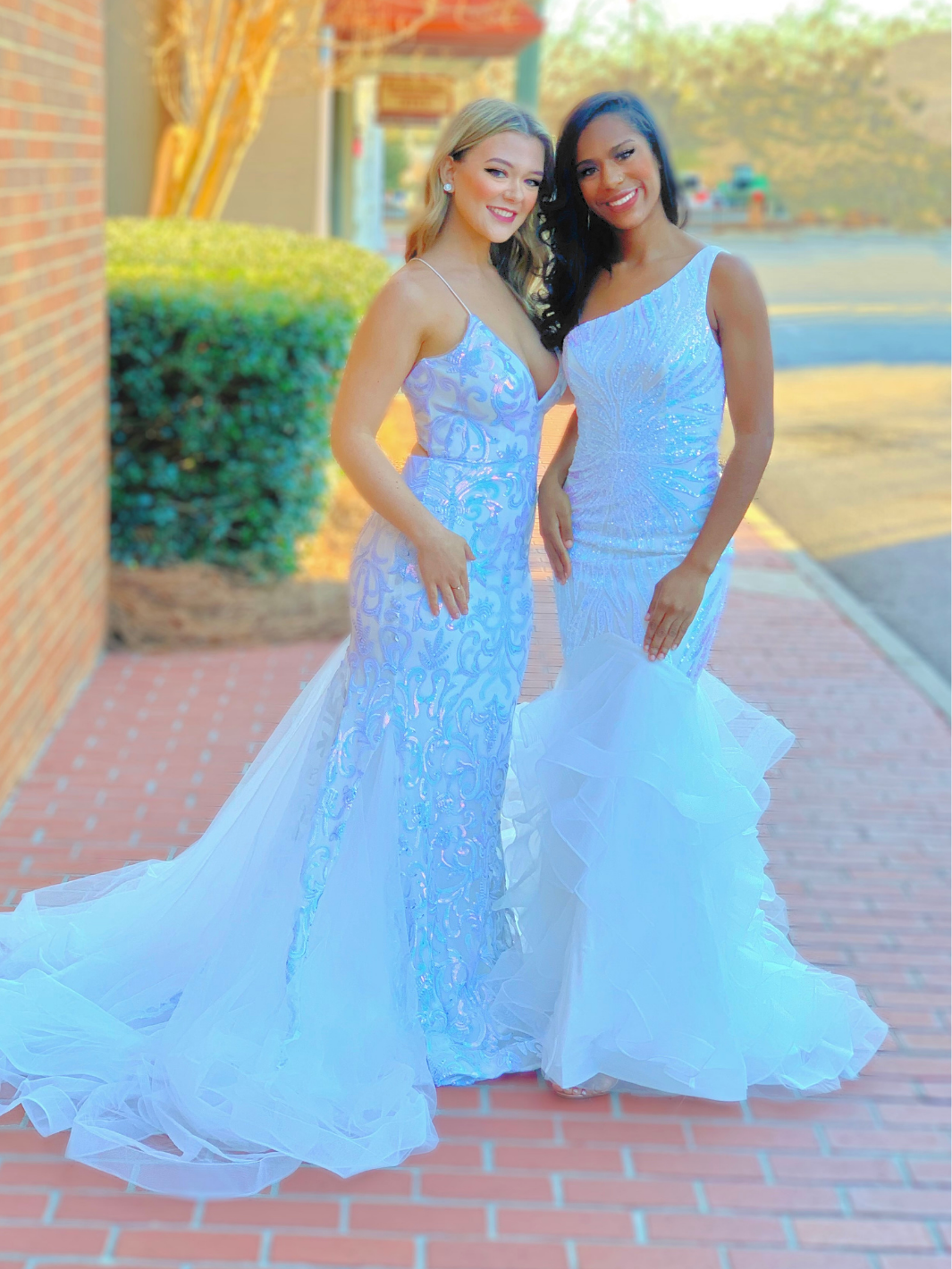 Off White One Shoulder Sequins Mermaid Prom Dress
