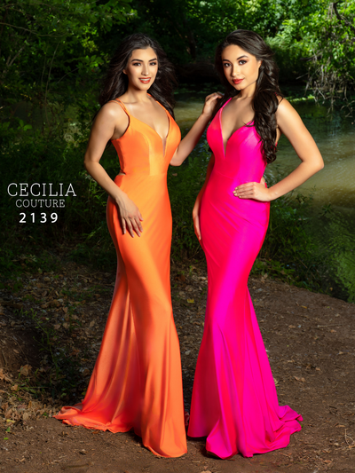 Cecilia Couture 2139 Orange Crush Prom Dress