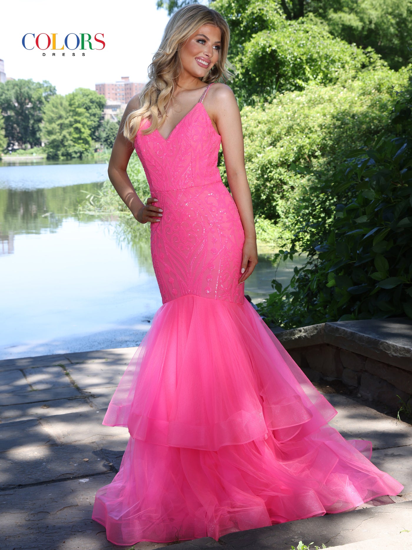 Colors Dress 2978 Hot Pink Prom Dress