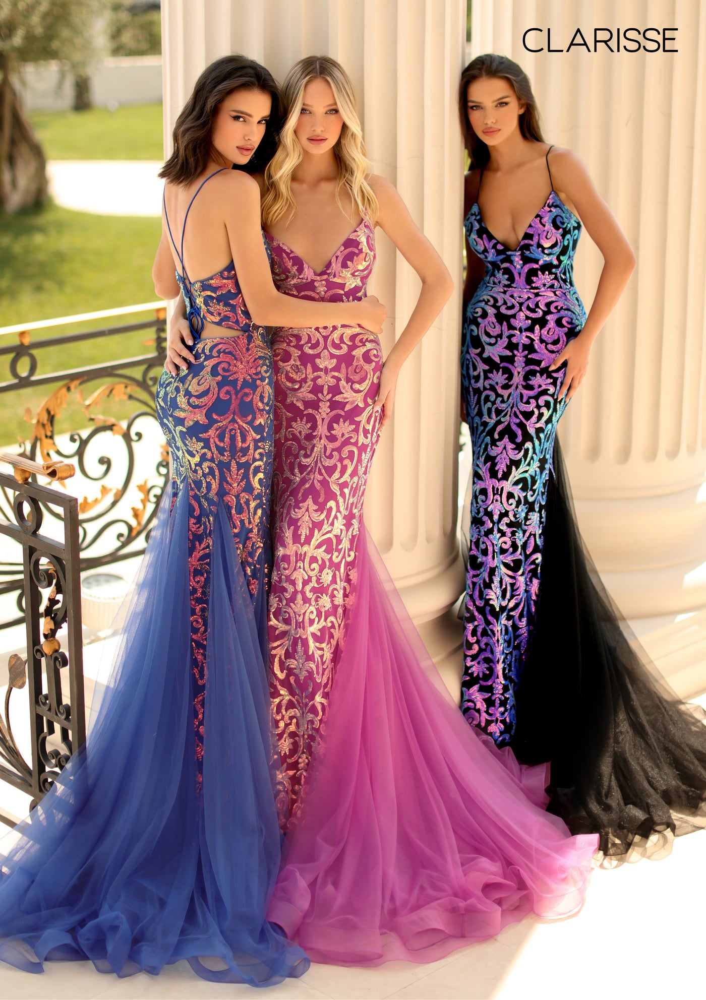 Clarisse 800227 Black/Iridescent Purple Prom Dress