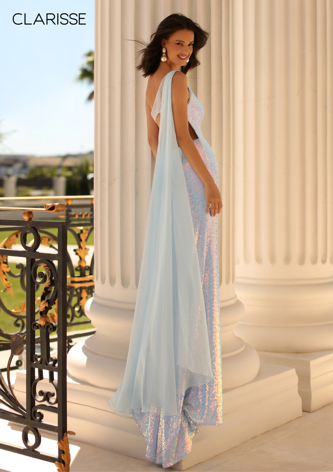 Clarisse 810567 Iridescent Blue Prom Dress