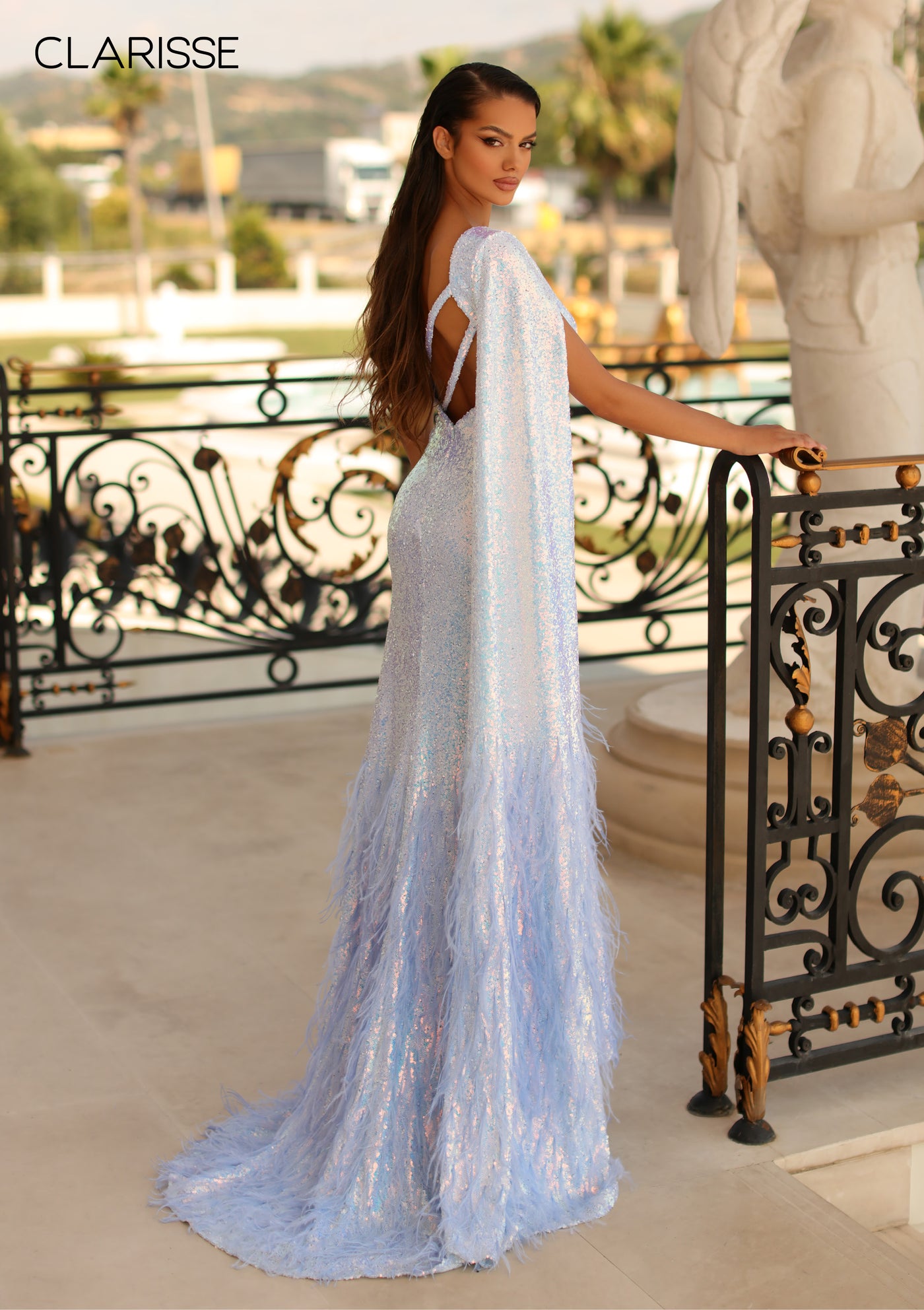 Clarisse 810580 Iridescent Blue Prom Dress Clarisse 810580 Iridescent Blue Prom Dress