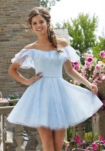 Tyra on a Floral Printed Tulle  - MoriLee #9542