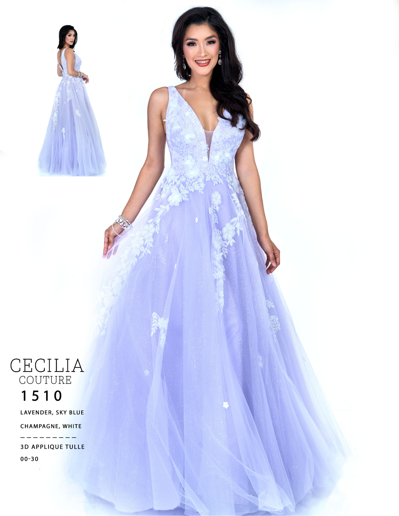 Cecilia Couture 1510 Lavender Prom Dress