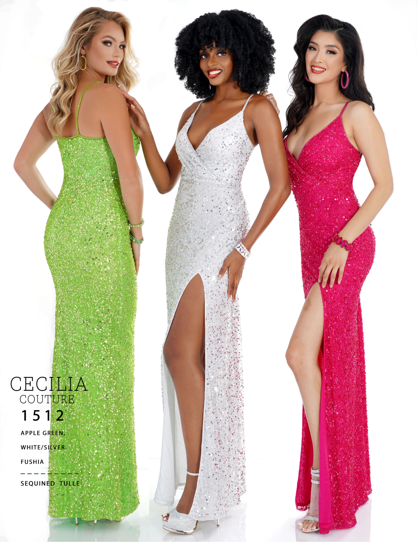 Cecilia Couture 1512 APPLE GREEN Prom Dress