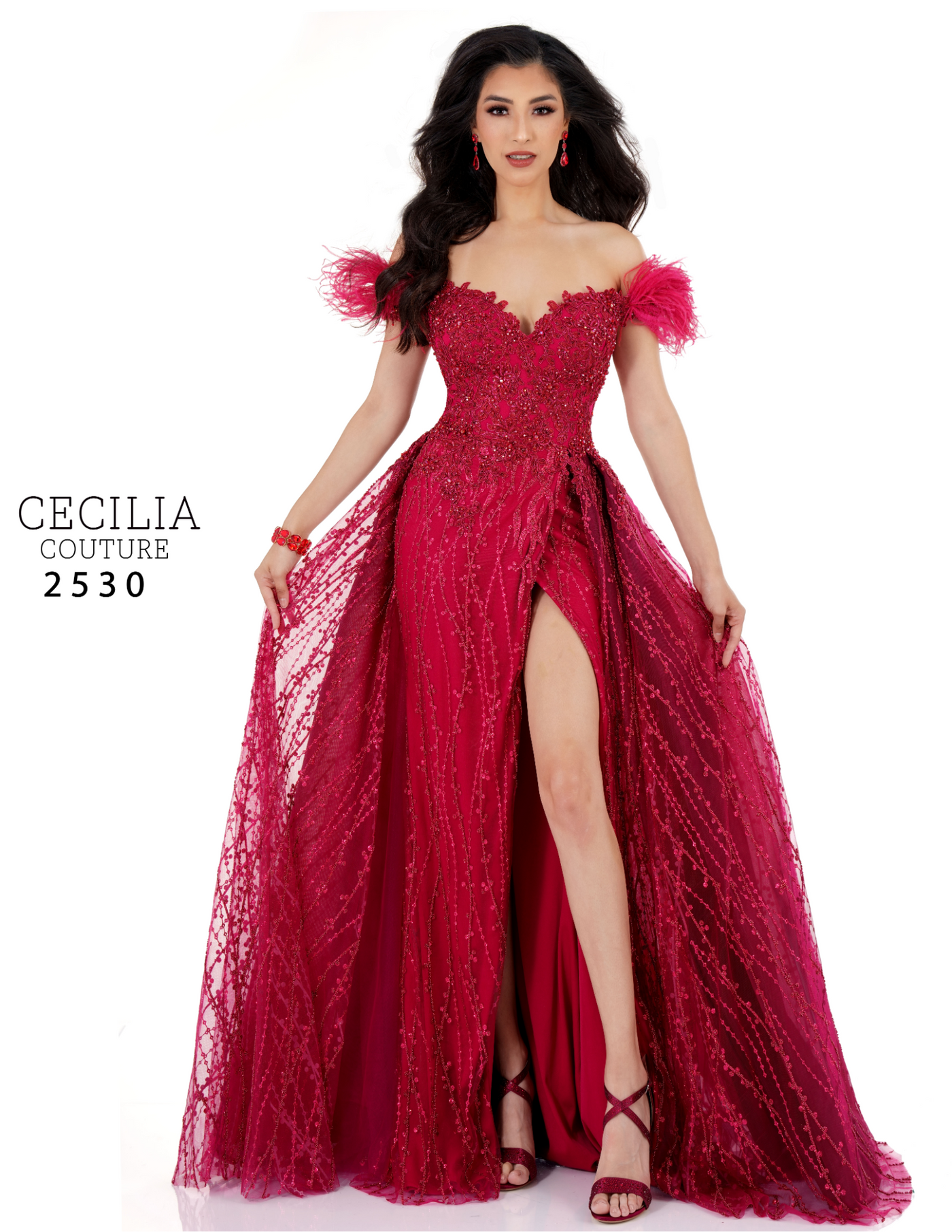 Cecilia Couture 2530 Red Prom Dress