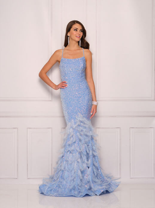 Dave and Johnny 11068 Blue Prom Dress