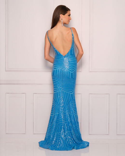 Dave and Johnny 11123 Turquoise Prom Dress