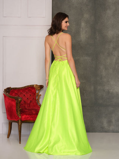 Dave and Johnny 6690 Neon Lime Prom Dress