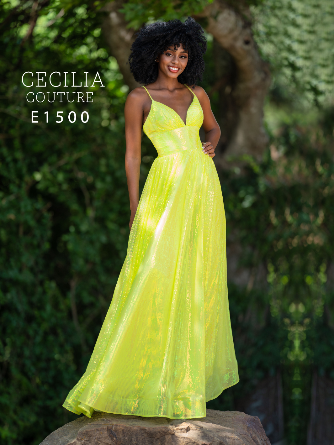 Cecilia Couture 1500 Lemon Lime Prom Dress