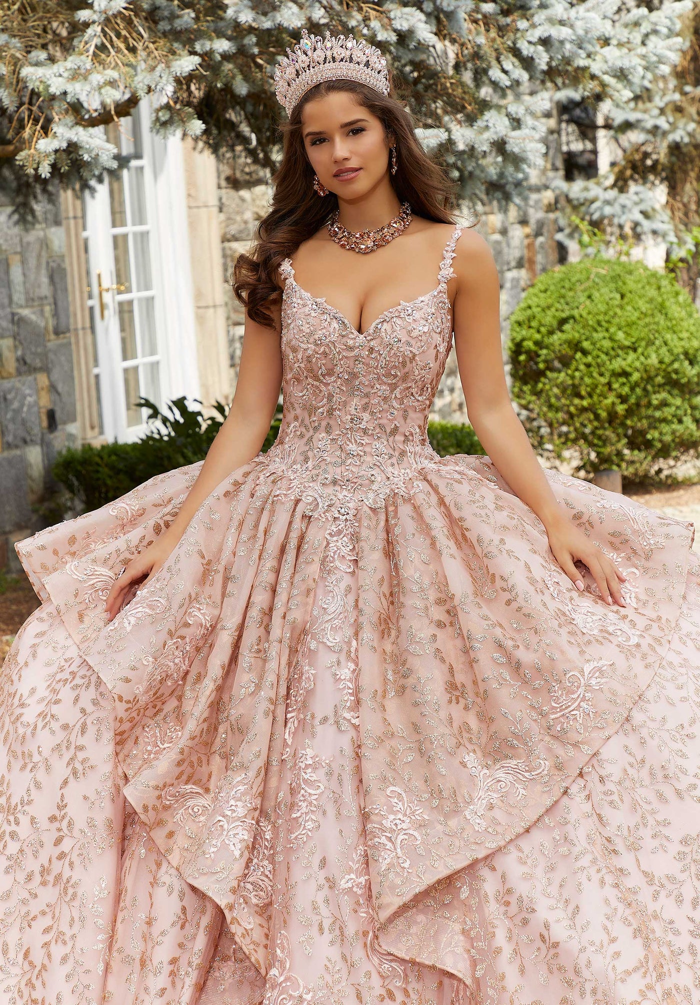MORILEE #89416 BLUSH/ROSE GOLD Rhinestone and Crystal Beaded Patterned PROM BAE MORILEE #89416 BLUSH/ROSE GOLD Rhinestone and Crystal Beaded Patterned PROM BAE