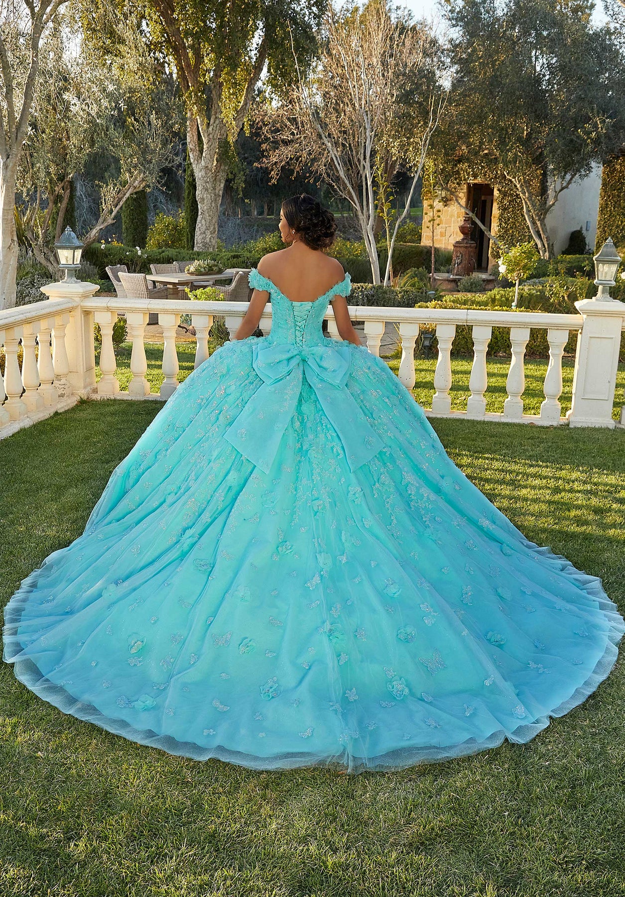 wedding dress aqua blue Morilee 89425 Quinceañera Size:Extra-Large Whistle Latex Mini Dress Tulle off shoulder wedding made to order dresses